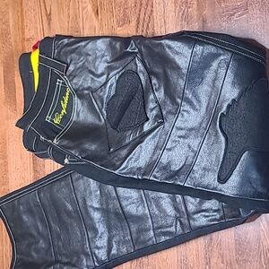 When Smoke Clears Confidence World Boss Leather Pants Mens Size 30 - Rare Luxury